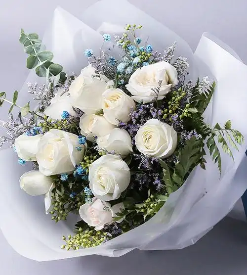 白玫瑰花束11朵白玫瑰武汉鲜花速递杭州鲜花市内快递兰州鲜花西安