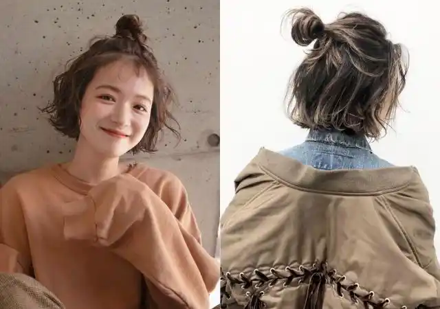 相对于半丸子,小楠更推崇低马尾发型,因为它简单的同时基本适用于所有