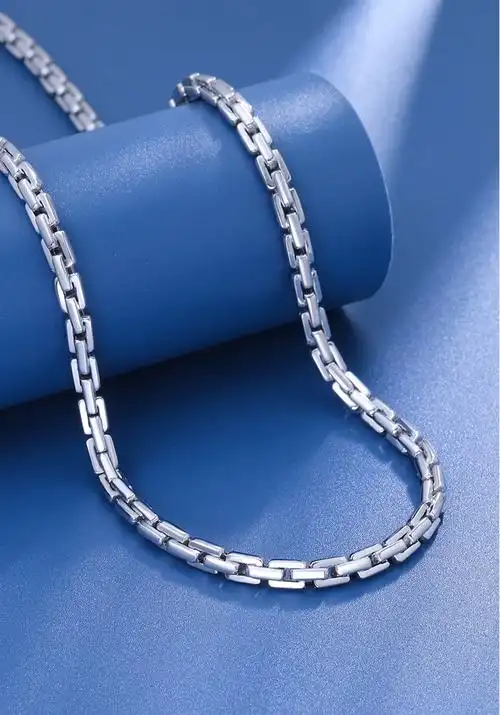 季福缘白金项链男pt950铂金男士项链白金pt999结实显粗铂金项链男