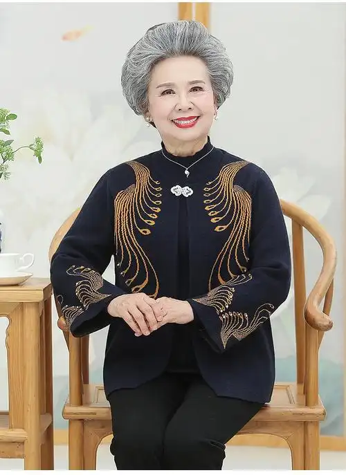 富太太中老年服装奶奶装中老年人女老人衣服老年妈妈装外套富太太两件