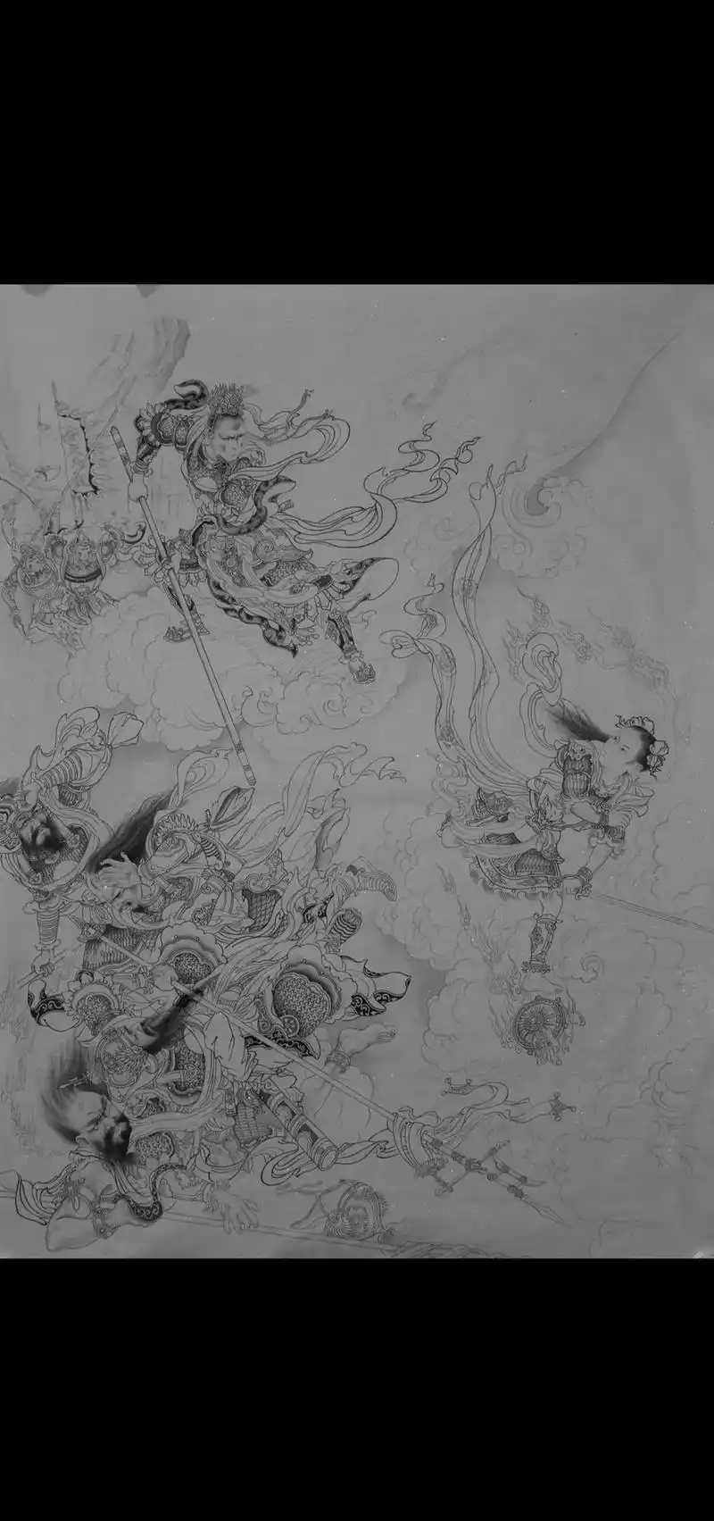 大闹天宫线描#书画交友 #收藏家 #国画艺术 - 抖音