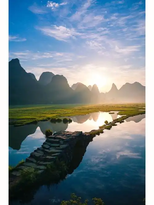 临桂状元桥拍日出