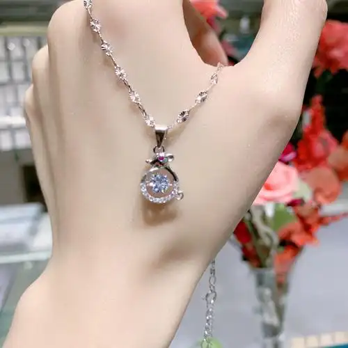 2021新款十二生肖小老鼠灵动项链女时尚s925纯银锁骨链本命年吊坠