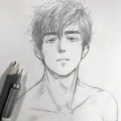 素描帅哥五官