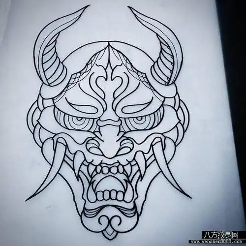 宜州tattooer孟女士的传统般若线条纹身手稿图案