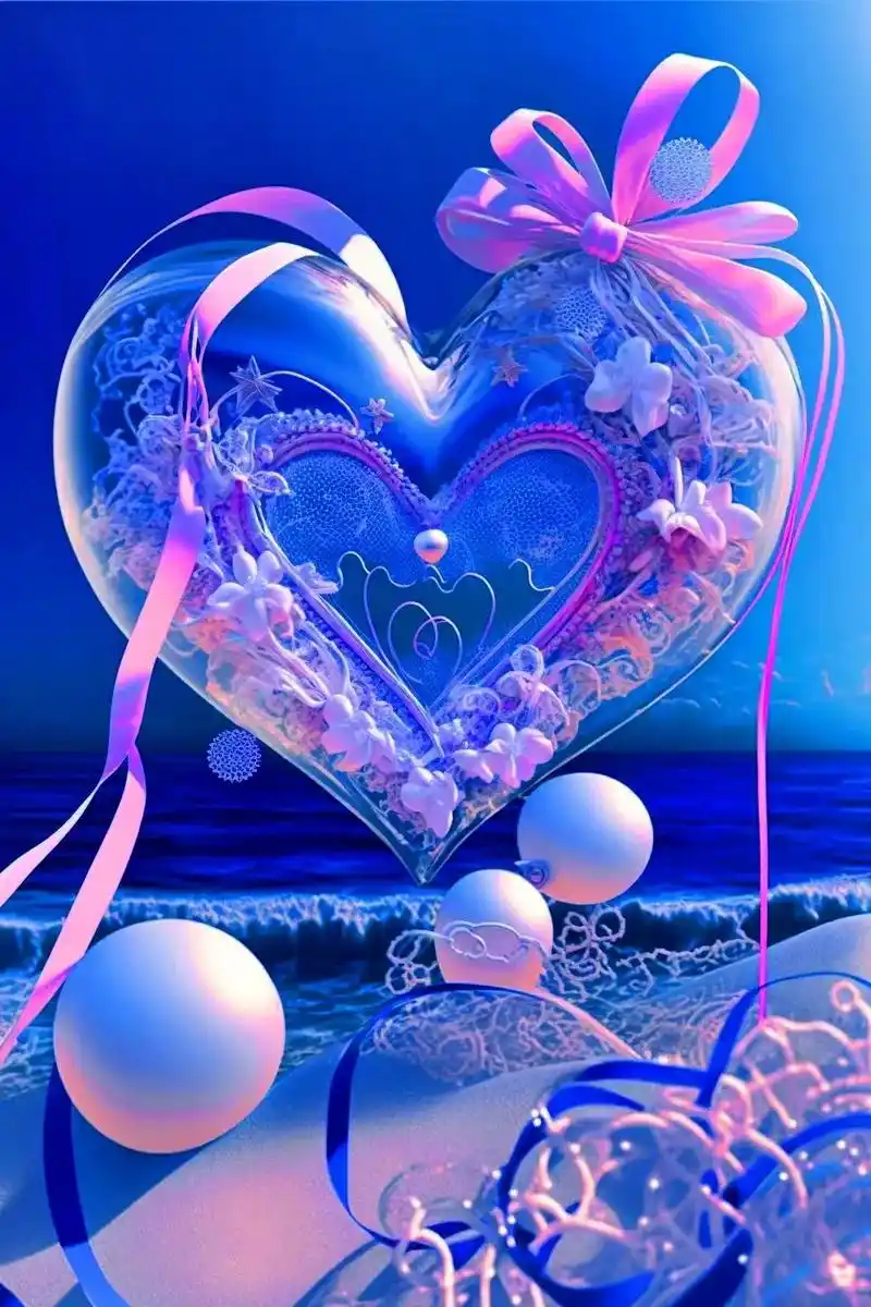 爱情海滩,水晶爱心,情意绵绵!您喜欢吗?#图文伙伴 - 抖音