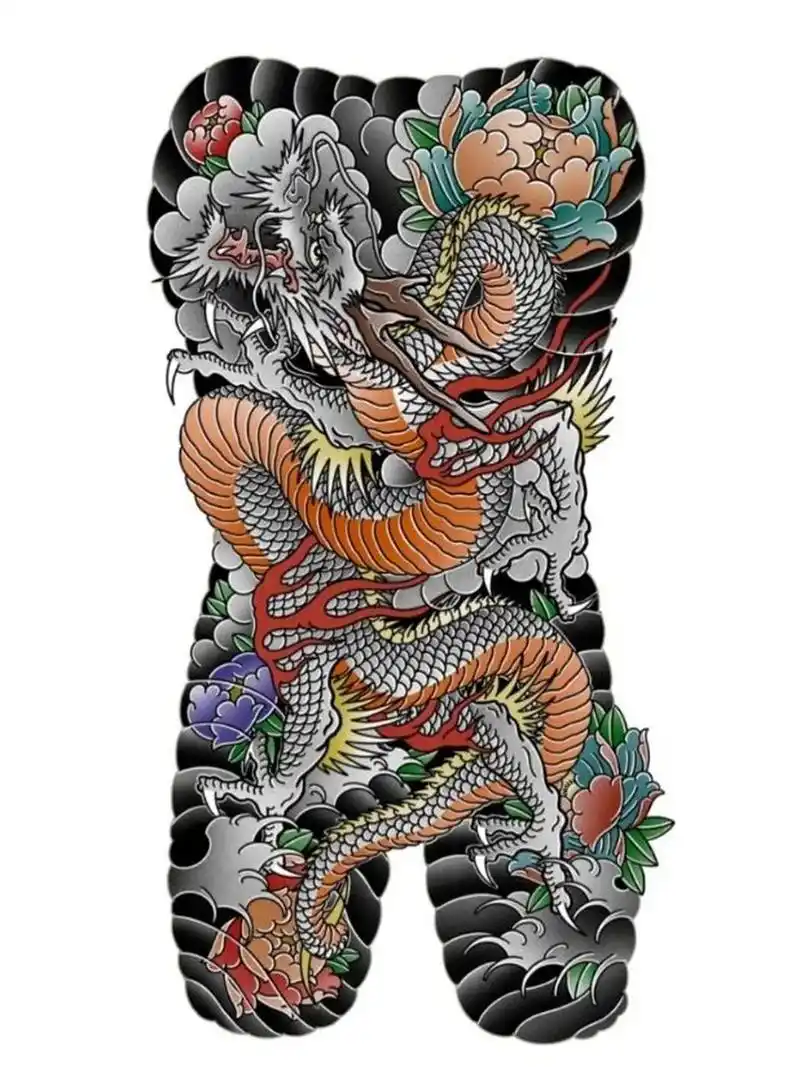 老传统满背满背 日式老传统满背纹身手稿