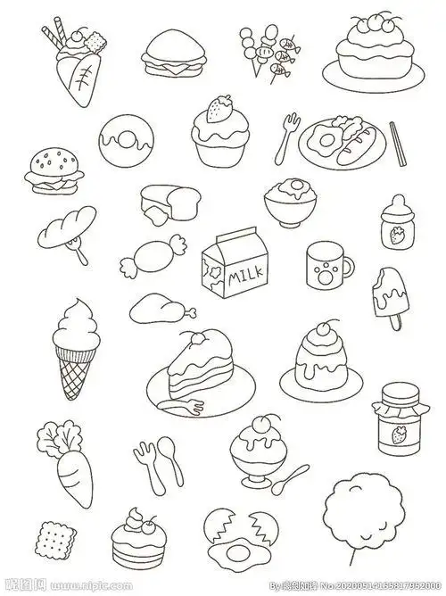 卡通食物简笔画 卡通食物简笔画零食