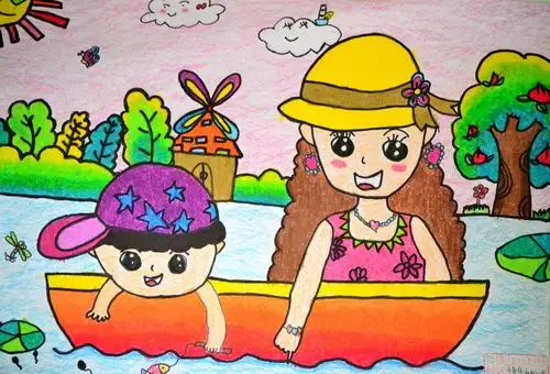 《快乐的一天》/少儿绘画作品/儿童画/网络美术馆_中国少儿美术教育网