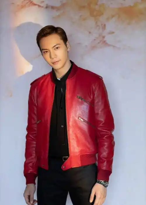 组图:陈伟霆红色皮衣夹克干练帅气背头大展利落率性魅力_娱乐_春晚