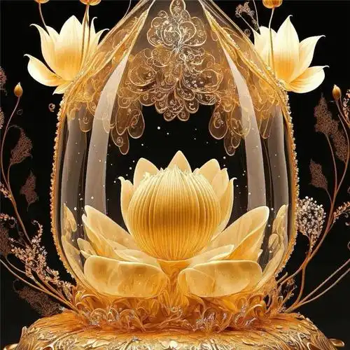 金色莲花好运头像