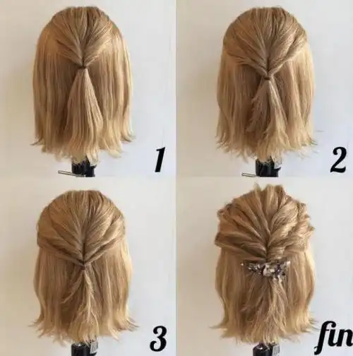 四款半扎发型一步一步教_扎发教程 - 美发站