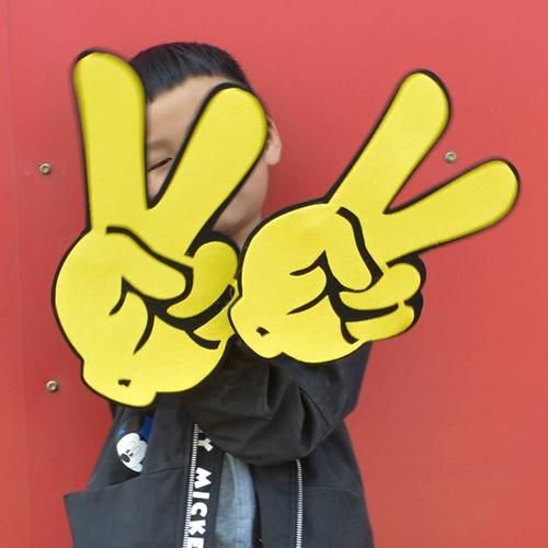 剪刀手胜利手势运动会开幕式道具六一幼儿园器械操手拿舞蹈用品