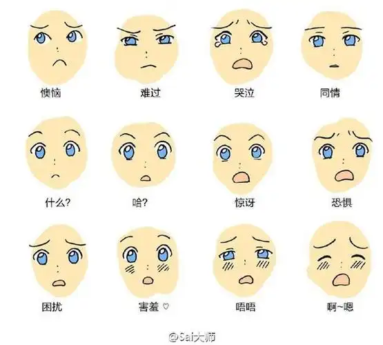 种表情案例除了五官外画师自己给出了自己对表情探索的看法id53932104