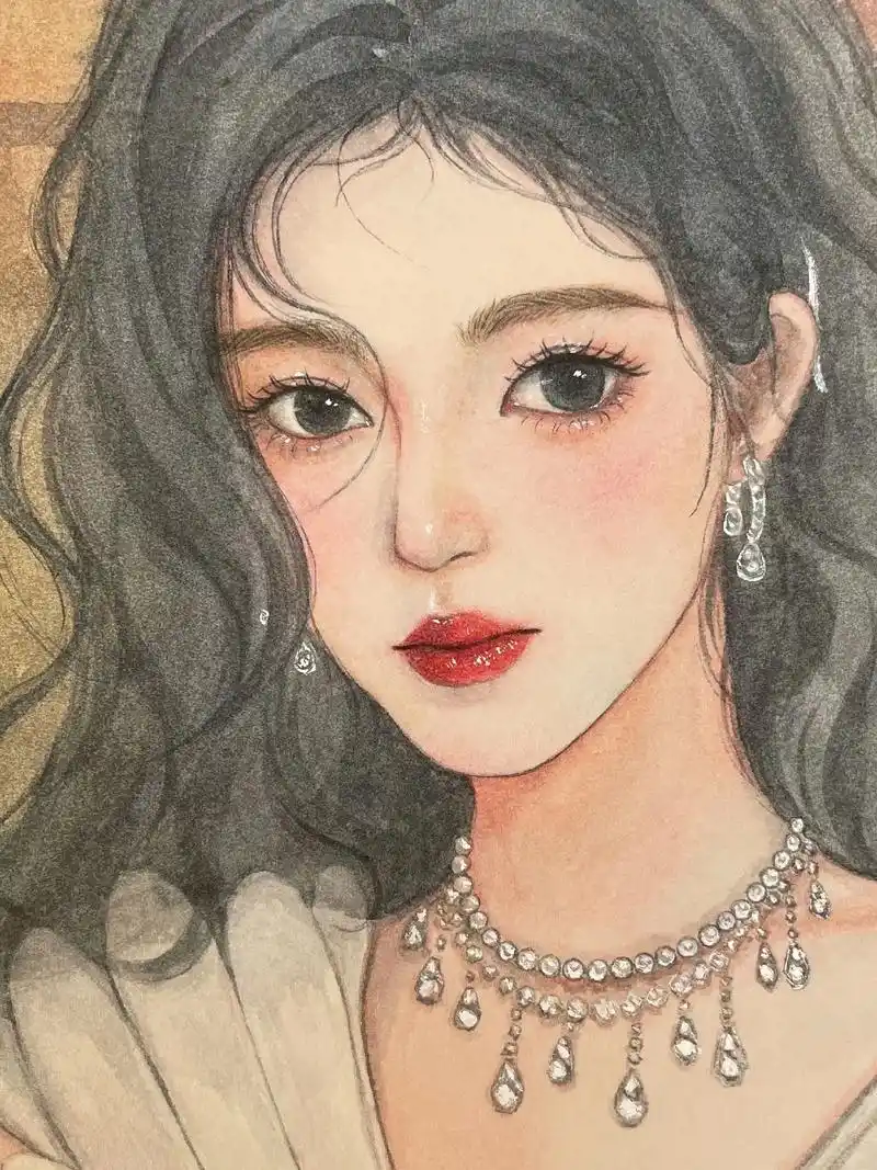 非专业自学水彩画,女明星系列填坑～#水彩 #手绘 #鞠婧祎  - 抖音