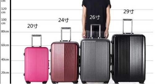 20寸和24寸的行李箱大小对比