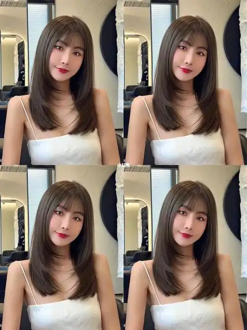 适合高额头圆脸女生的空气刘海锁骨发