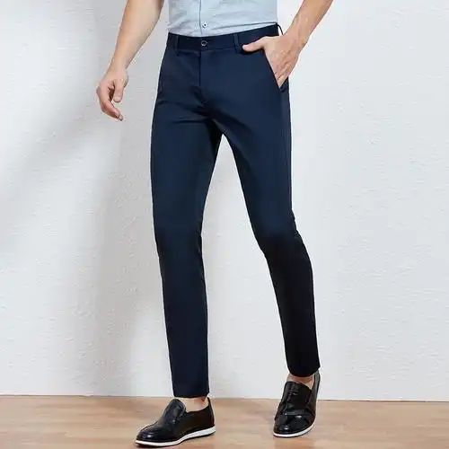 才子男装tries休闲裤男士纯色简约百搭直筒秋季款休闲长裤