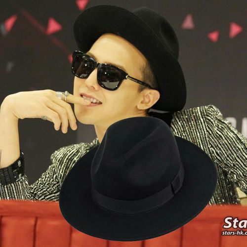 韩国gd同款休闲英伦风黑色礼帽复古绅士爵士平顶平檐毛呢男女帽子