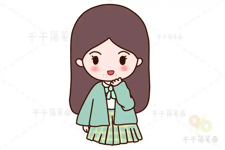 女孩简笔画教程简单漂亮