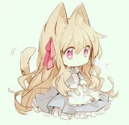 二次元q版猫耳少女简笔画