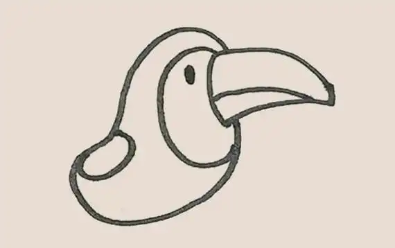 大嘴鸟,简单画法,步骤图解,教程,简笔画图片