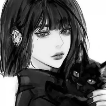 超霸气女生头像黑白二次元冷艳高冷的妹子