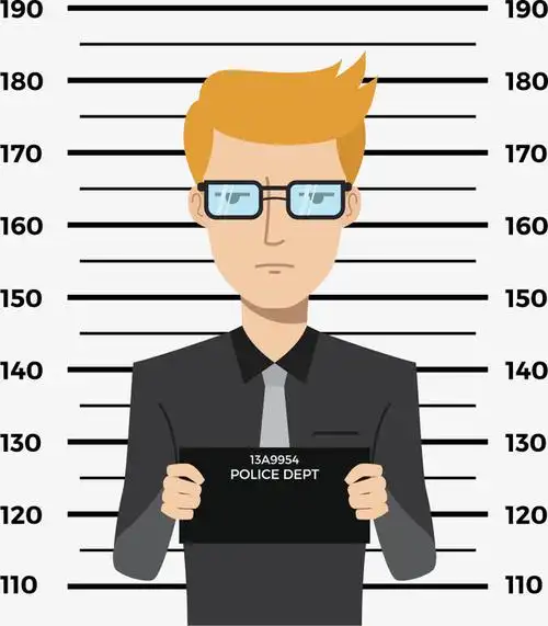 经济罪犯矢量卡通风格