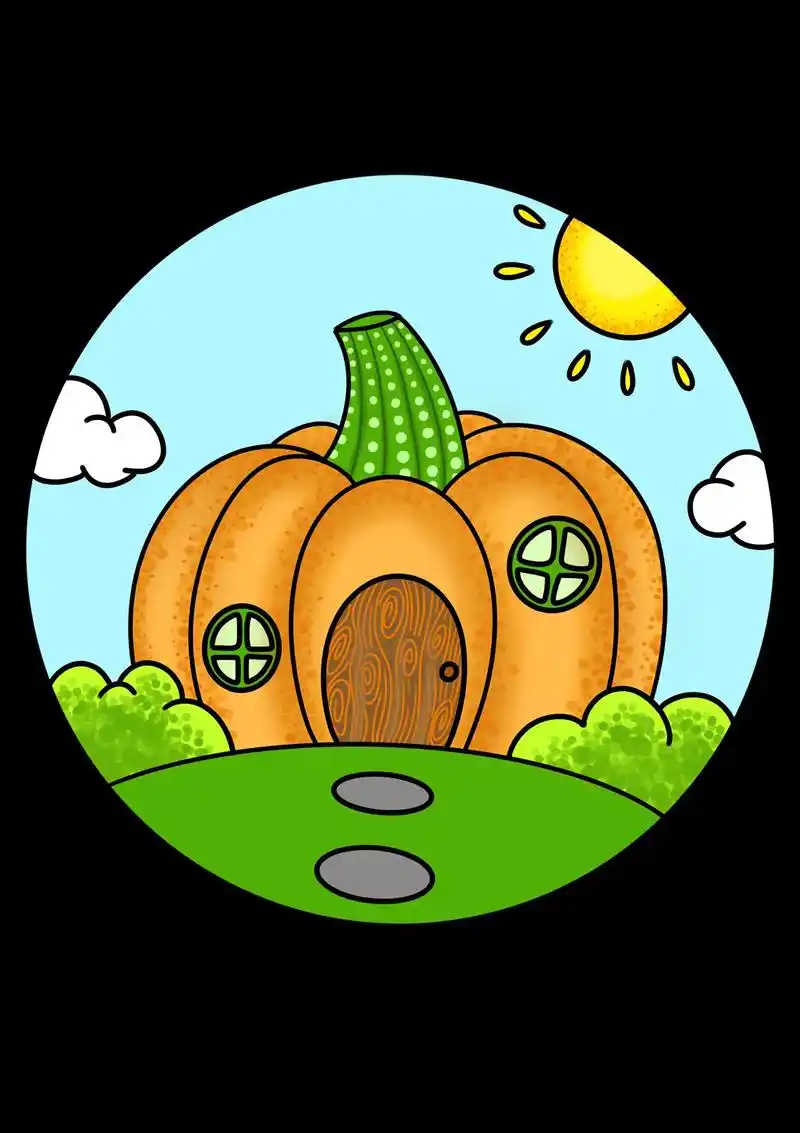 儿童画南瓜屋.#创作灵感 #一起学画画 #创意美术 #原创  - 抖音