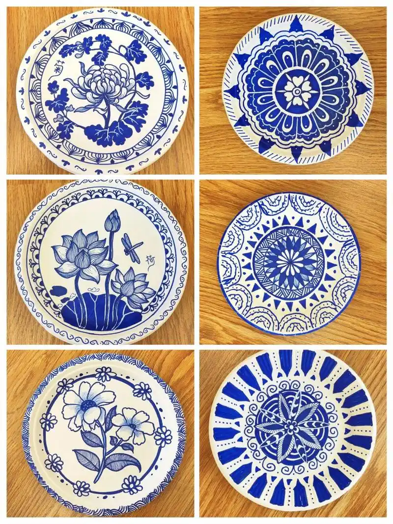 青花瓷纸盘画(一)