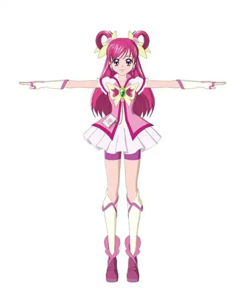 主角cure dream的动漫模型▲针对 vr 减少了多边形,材质和纹理的数量.