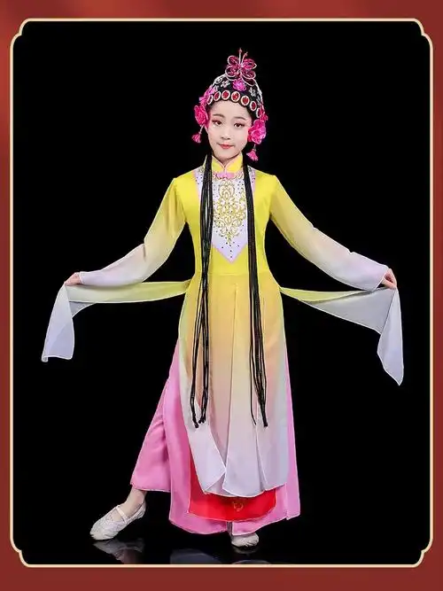 粉墨花旦演出服儿童俏小京剧戏服梨花颂赤伶舞蹈服心有翎兮表演服