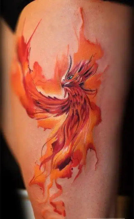 9张红色的火凤凰纹身图案59