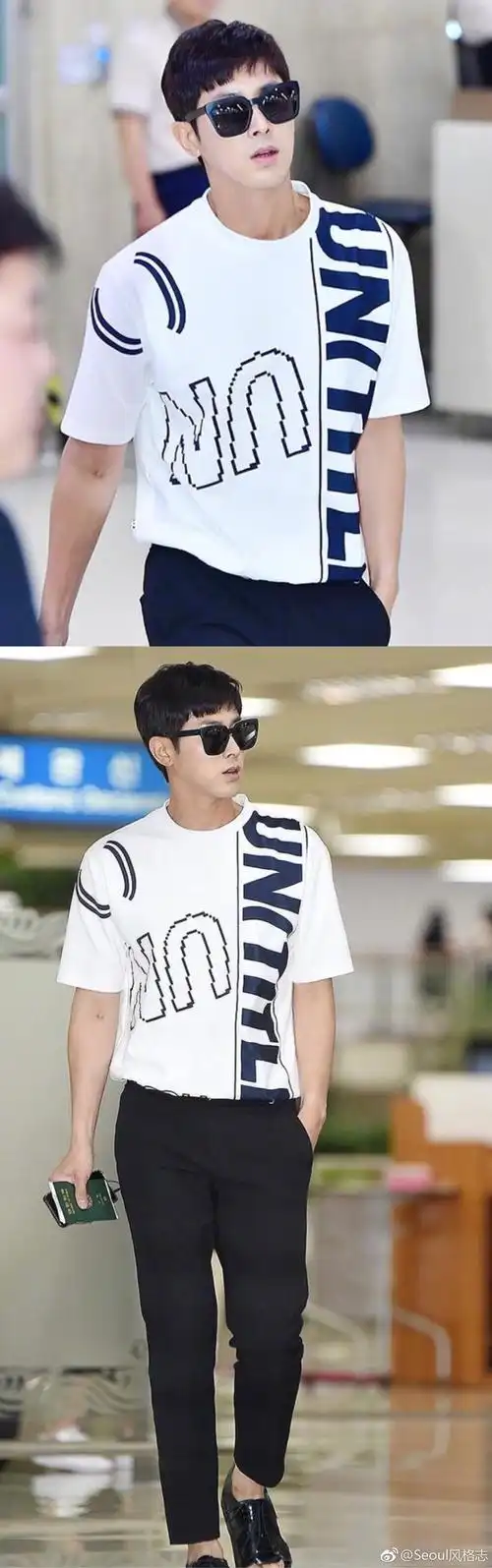 郑允浩机场私服穿搭,身材颜值都有了品味还超好的男神