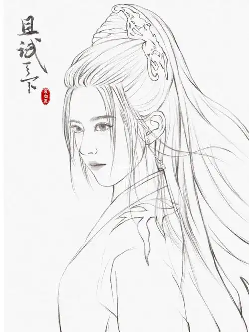 赵露思线稿手绘