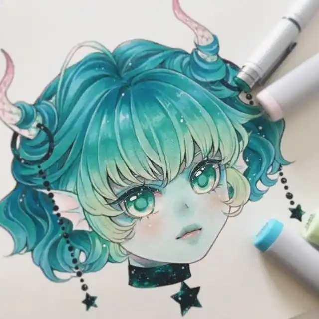 十二星座q版萌图简笔画教你用马克笔画12星座