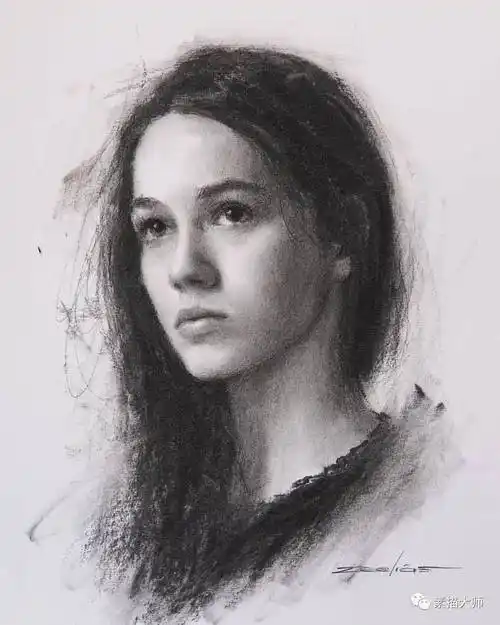 优秀的炭笔肖像素描,秘鲁女画家埃利亚斯作品!_塔克纳_smdsart_网络