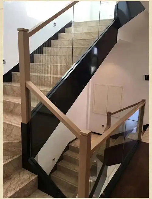 玻璃楼梯护栏 玻璃扶手护栏玻璃隔离防护栏 楼梯玻璃立柱扶手护栏