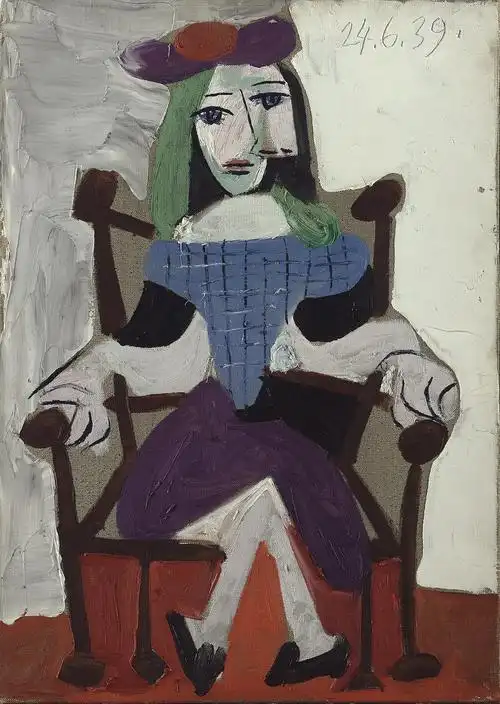 毕加索,《坐在扶手椅上的女人》,1939年