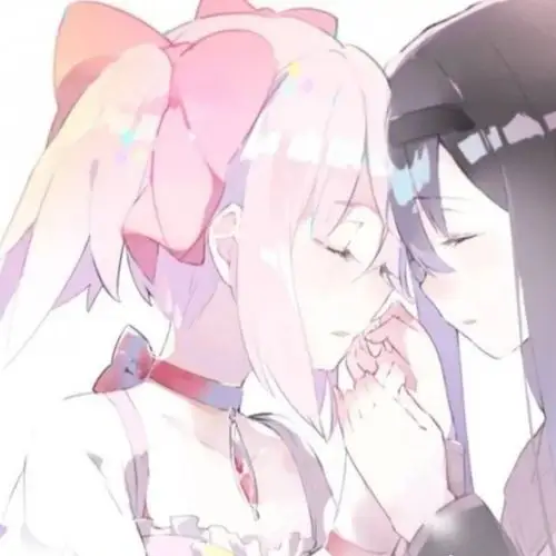 二次元动漫闺蜜头像/一对两张 习惯难受,习惯思念,习惯等你