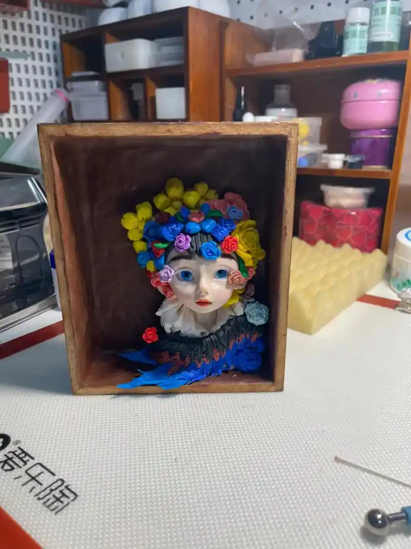 手工花花女孩软陶给我有两个女儿的妹妹,生日快乐,多年的相伴希 - 抖