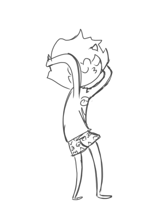 素描 女孩 跳舞 自嗨