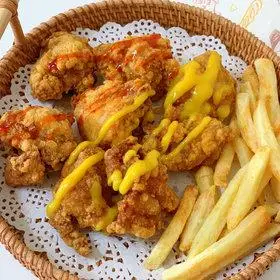 馋哭隔离小孩的韩式无骨双拼炸鸡