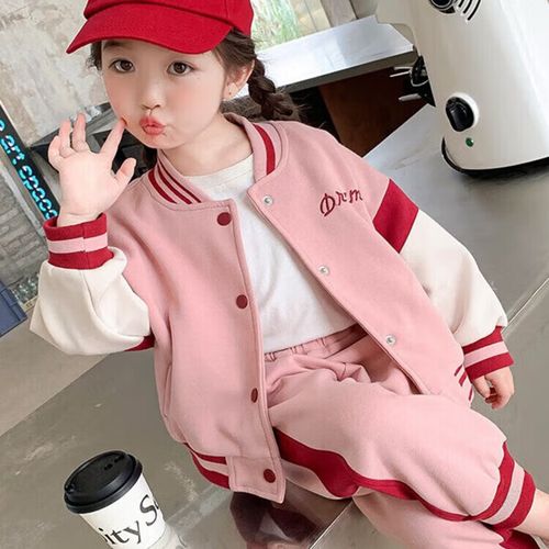 儿童外套女孩裤子两件套运动春装小童衣服 90码建议12岁(身高85左右)
