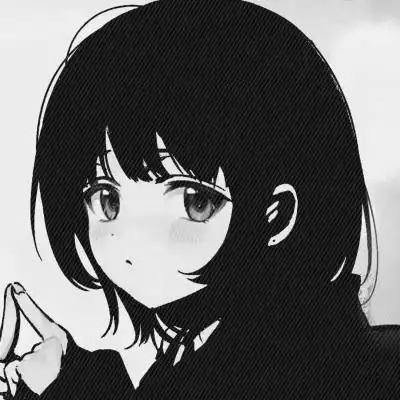 优质女生头像动漫黑白图片