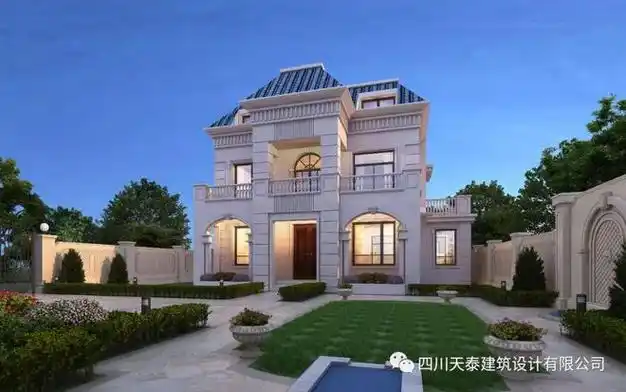 四川成都乡村法式风格别墅占地150平方主体30万造价不高