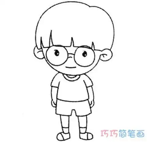 怎么画戴眼镜小男孩简单可爱_小男孩简笔画图片 - 巧巧简笔画