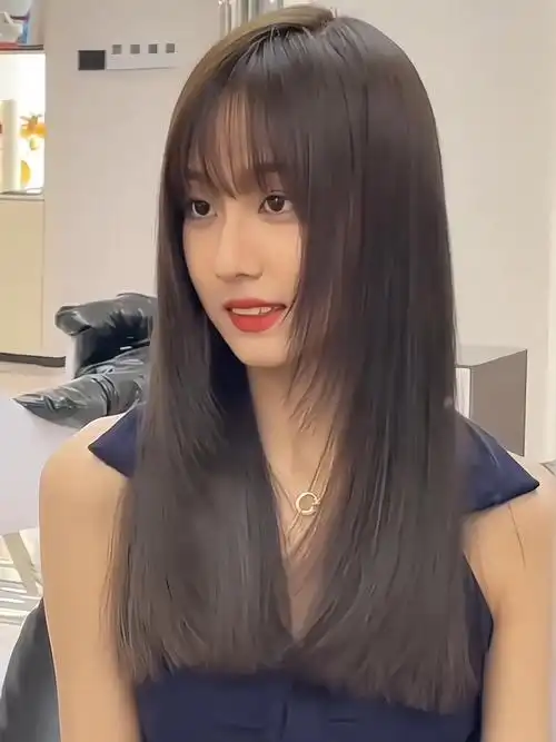 高层次直发脸大方脸圆脸仙女发型