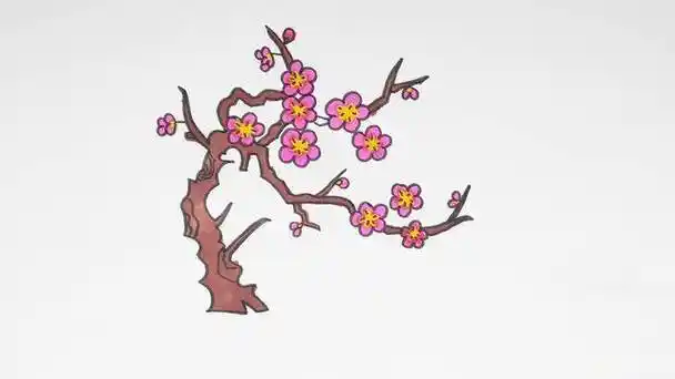 梅花简笔画 梅花简笔画铅笔