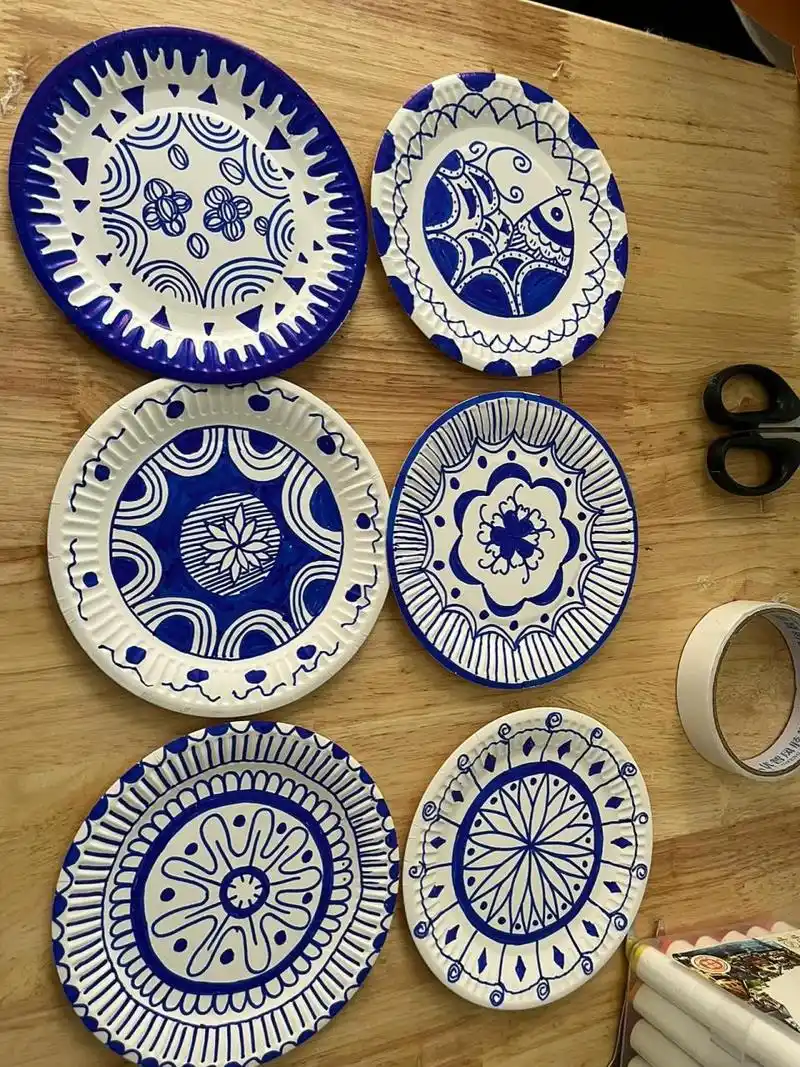 纸盘青花瓷画 纸盘青花瓷画